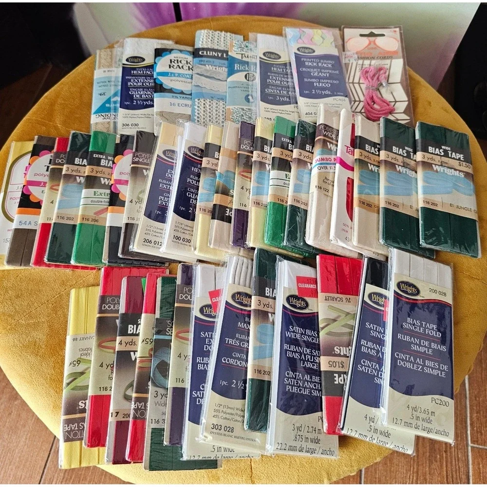 Wrights Bias Tape Ribbon Trim Lot Various Colors Sizes Style Fabric Craft Sewing
